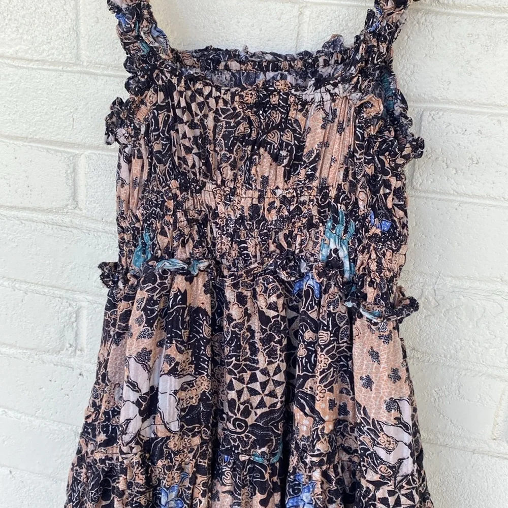 Ulla Johnson Annisa Midi Floral Tiered Dress in Faded Coral 2 - Picture 7 of 8